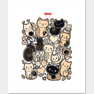 A group of black and white cats T-Shirt Posters and Art